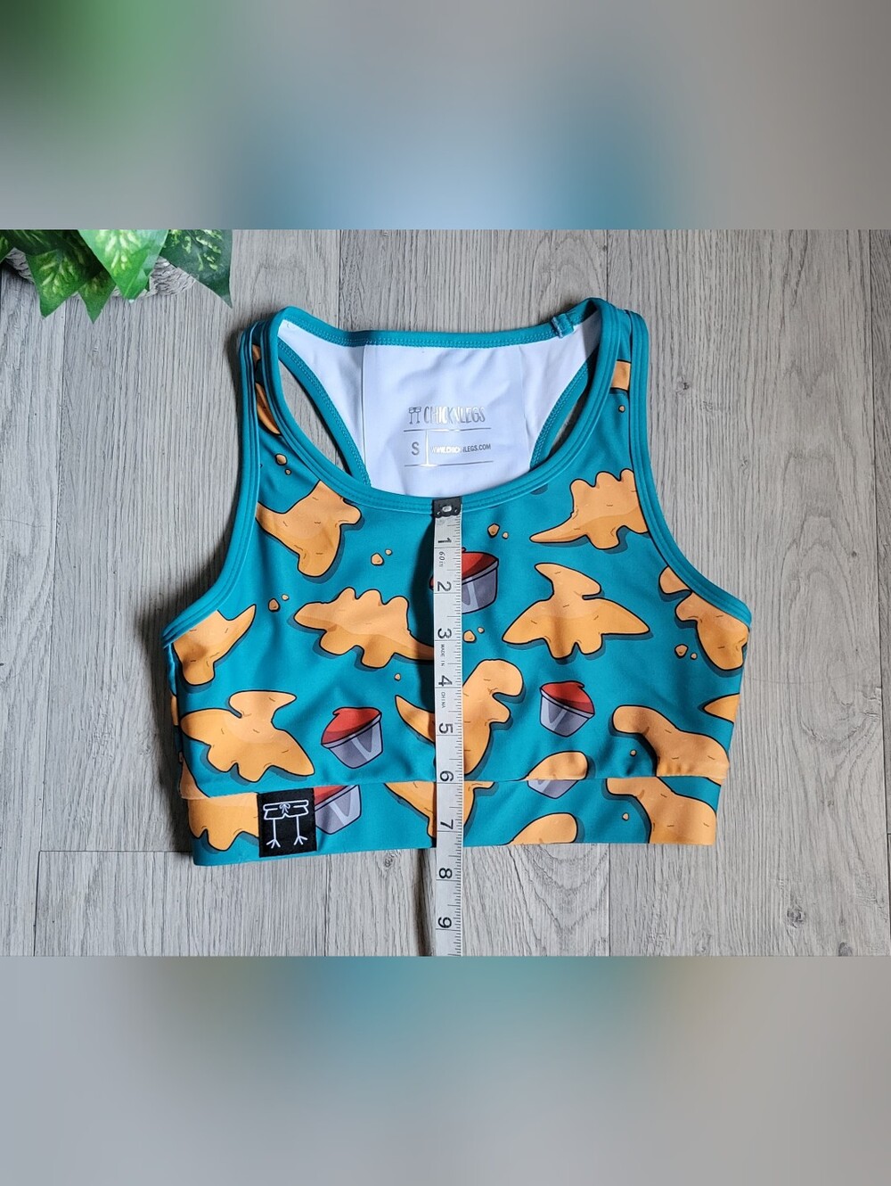 Chicknlegs Nuggets OG Teal & Brown Racerback Sports Bra, Women's Small - Picture 8 of 13